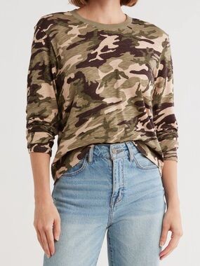 ATM Anthony Thomas Melillo Olive & Tan Camo Long Sleeve Crewneck | XS | New